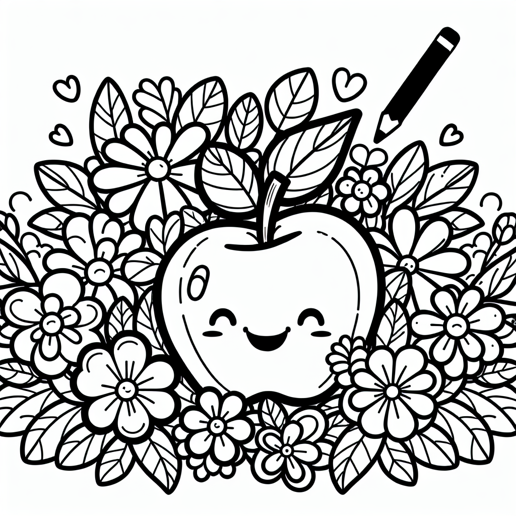 Fröhlichblümchen - #Ausmalspaß #FröhlicherApfel #Herbstfarben #Blumenfreude #KreativitätFördern