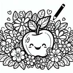 Fröhlichblümchen - #Ausmalspaß #FröhlicherApfel #Herbstfarben #Blumenfreude #KreativitätFördern