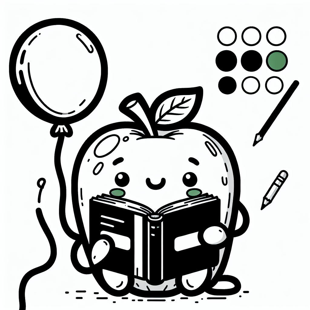 Freundlichapfelbuch - Tags: Apfelspaß, Lesen, Farbenfroher Herbst, Luftballon, Fantasie.