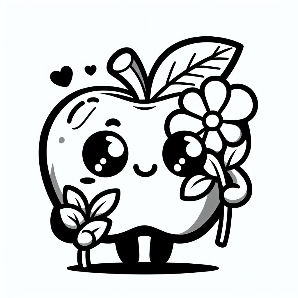 In unserer lustigen Ausmal-Illustration wartet ein neugieriger Apfel, der eine hübsche Blume in der Hand hält, darauf, von dir kunterbunt ausgemalt zu werden! Dieser Apfel hat sich von seinem Obstbaum aufgemacht, um neue Abenteuer zu erleben. Vielleicht ist er gerade auf dem Weg zur Apfelernte, wo er viele seiner Freunde trifft. In der Erntezeit im Herbst sind die Äpfel besonders süß und saftig!

Beim Ausmalen kannst du deiner Kreativität freien Lauf lassen. Welche Farben möchtest du für den Apfel und seine Blume verwenden? Vielleicht möchtest du den Apfel rot oder grün machen und die Blume in leuchtenden Farben wie Gelb oder Blau ausmalen. Die klaren schwarzen Linien und einfachen Formen machen das Ausmalen ganz einfach und bringen Spaß für alle kleinen Künstler.

Mini-Quiz:

1. Welche Jahreszeit ist bekannt für die Apfelernte?
   a) Frühling
   b) Sommer
   c) Herbst

2. Wo wächst der Apfel, bevor er vom Baum gepflückt wird?
   a) Auf einem Strauch
   b) Auf einem Obstbaum
   c) Auf dem Boden

3. Was hält der Apfel in unserer Illustration in der Hand?
   a) Ein Blatt
   b) Eine Blume
   c) Ein Zweig

Viel Spaß beim Ausmalen und Rätseln!