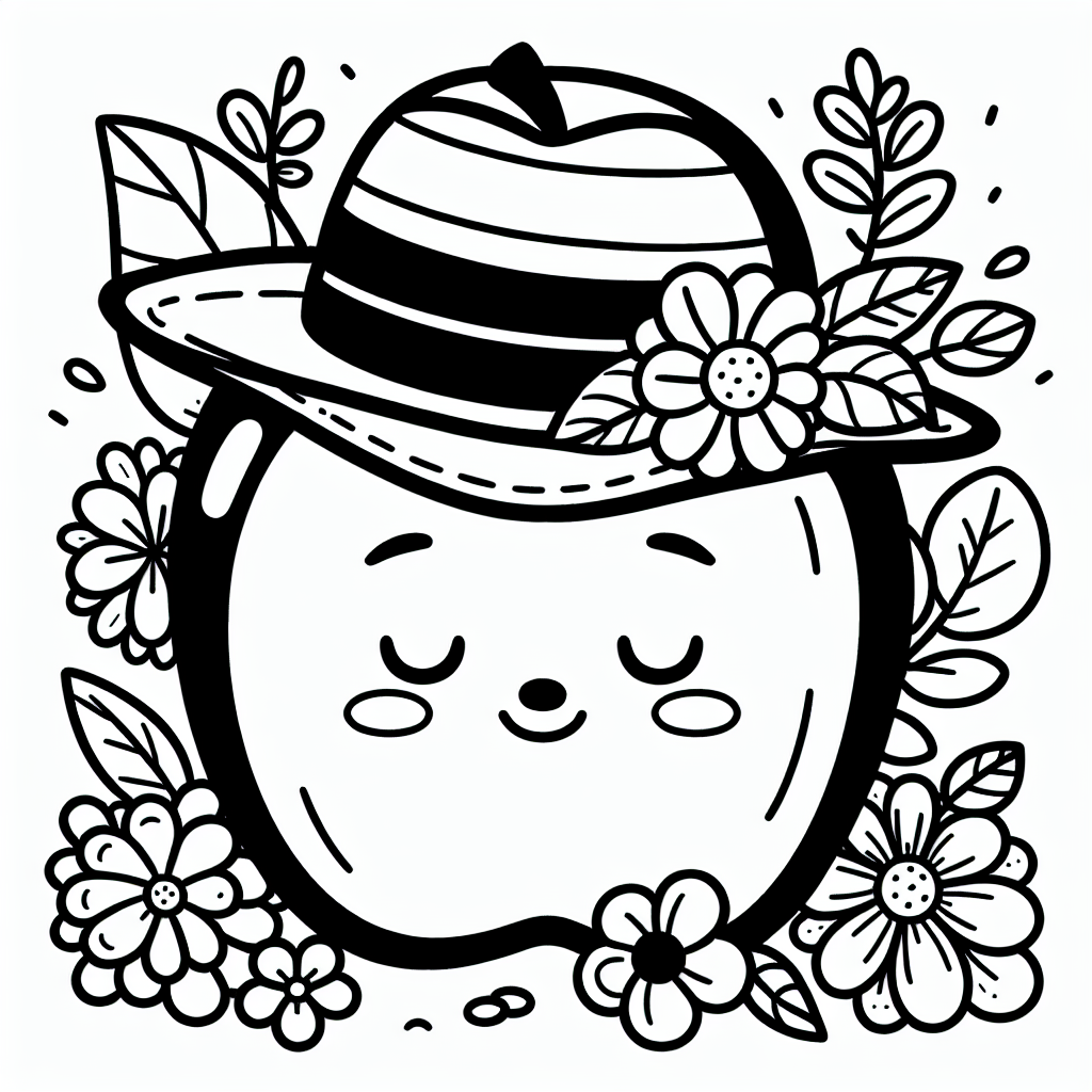 Willkommen in der zauberhaften Welt der Zeichnungen, wo ein ganz besonderer Apfel auf dich wartet! Stell dir einen ruhigen Apfel vor, der unter einem lustigen Hut hervorschaut. Um ihn herum tanzen fröhliche Blumen, die darauf warten, von dir zum Leben erweckt zu werden! Dieser Apfel ist nicht irgendein Apfel - er stammt von einem magischen Obstbaum, der im Herzen eines geheimnisvollen Gartens steht. In diesem Garten erzählen die Blätter von vergangenen Apfelerntefesten und das sanfte Rascheln erinnert an die süßen Geheimnisse, die im Kerngehäuse jedes Apfels verborgen liegen.

Während du den Apfel mit Farben füllst, kannst du dir vorstellen, wie er im tiefen Herbst, wenn die Welt in Rot- und Orangetöne getaucht ist, vom Baum gepflückt wird. Vielleicht gehst du im Kopf auf eine Reise durch das Land der Äpfel, wo jeder Apfel eine eigene Geschichte zu erzählen hat. Verwandle dieses Bild mit deiner Fantasie und deinen Farben in ein Meisterwerk! Lass die dicken schwarzen Linien auf dem weißen Hintergrund dein Konstruktionsrahmen sein und kreiere deine ganz eigene farbenfrohe Welt.

Tags:
#Apfelträume
#Herbstfarben
#FantastischeFrüchte