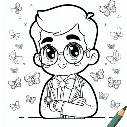 Witziger Fliegendoc - #Ausmalbild #Arzt #Stethoskop #Schmetterlinge #Kreativität