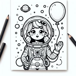 Entdeckungsflug - Astronautin, Weltraum, Malspaß, Seifenblasen, Abenteuer