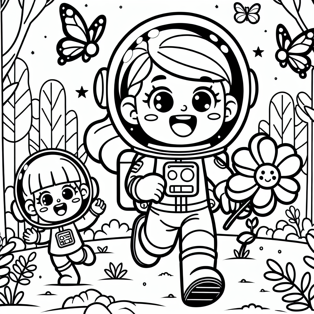 Aufgeregte Astronautin - Abenteuer im Winterwald, geheime Entdeckung, Lächeln am Morgen