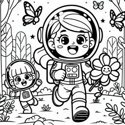 Aufgeregte Astronautin - Abenteuer im Winterwald, geheime Entdeckung, Lächeln am Morgen