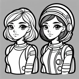 Ruhevolle Astronautin – #Weltraumabenteuer #Astronautin #Freundschaft #Ausmalbild