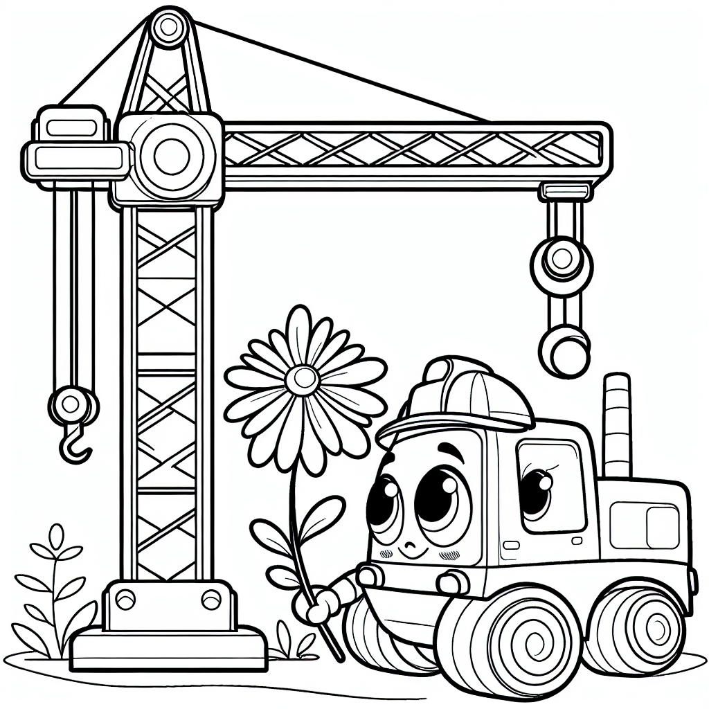 Willkommen in der aufregenden Welt der Baustellen, wo ein ganz besonderer Autokran auf dich wartet! Dieser Kran ist nicht wie die anderen - er liebt es, alles etwas bunter zu gestalten. Anstatt schwere Lasten zu heben, hat er heute eine Überraschung für dich: Eine wunderschöne Blume, die er mit seinem langen Haken stolz in die Luft hält! Stell dir vor, wie der Kran sanft den Wind um die zarten Blütenblätter wehen lässt, während du ihm mit deinen Lieblingsfarben Leben einhauchst.
Die klaren schwarzen Linien des Krans und der Blume bieten dir die perfekte Vorlage, um deiner Kreativität freien Lauf zu lassen. Der einfache weiße Hintergrund sorgt dafür, dass nichts dich von deinem farbenfrohen Kunstwerk ablenkt. Du kannst dich voll und ganz darauf konzentrieren, den Kran und die Blume in leuchtende Farben zu tauchen. Vielleicht möchtest du den Kran in einem strahlenden Gelb ausmalen oder die Blume in einem Meer aus Regenbogenfarben erstrahlen lassen?
Jetzt aber, ein kleines Rätsel für dich: Was hat einen langen Arm, ist kein Tier, kann aber Blumen in den Himmel heben? Natürlich - der lustige Autokran!