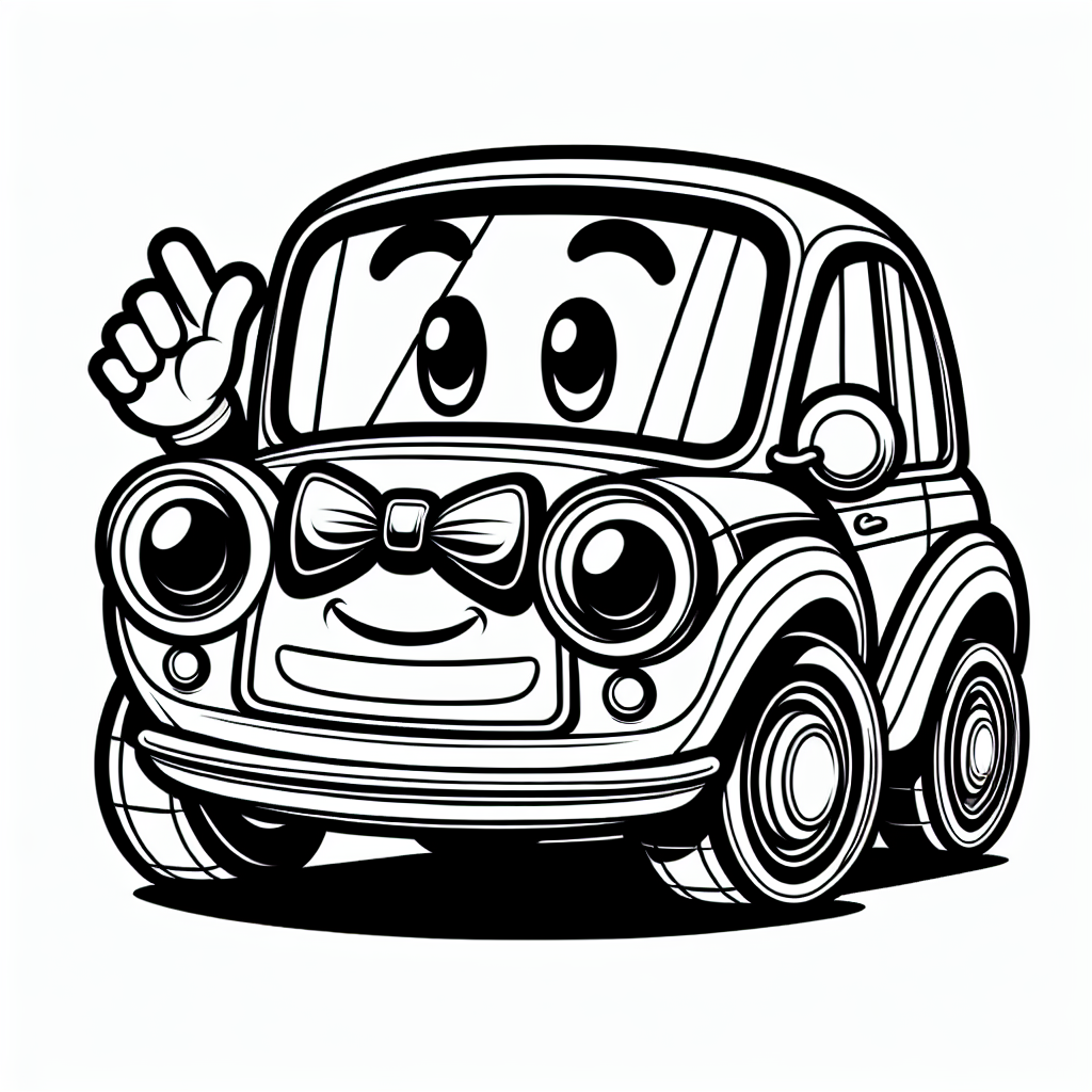 Fröhlicher Flitzfreund - Auto, Kreativität, Ausmalbild, Kinder, Farbenfreude