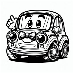 Fröhlicher Flitzfreund - Auto, Kreativität, Ausmalbild, Kinder, Farbenfreude