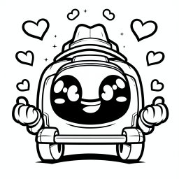 Verliebter Hutflitzer – Tags: Autos, Ausmalbild, Kinder, Kreativität, Rennstrecke