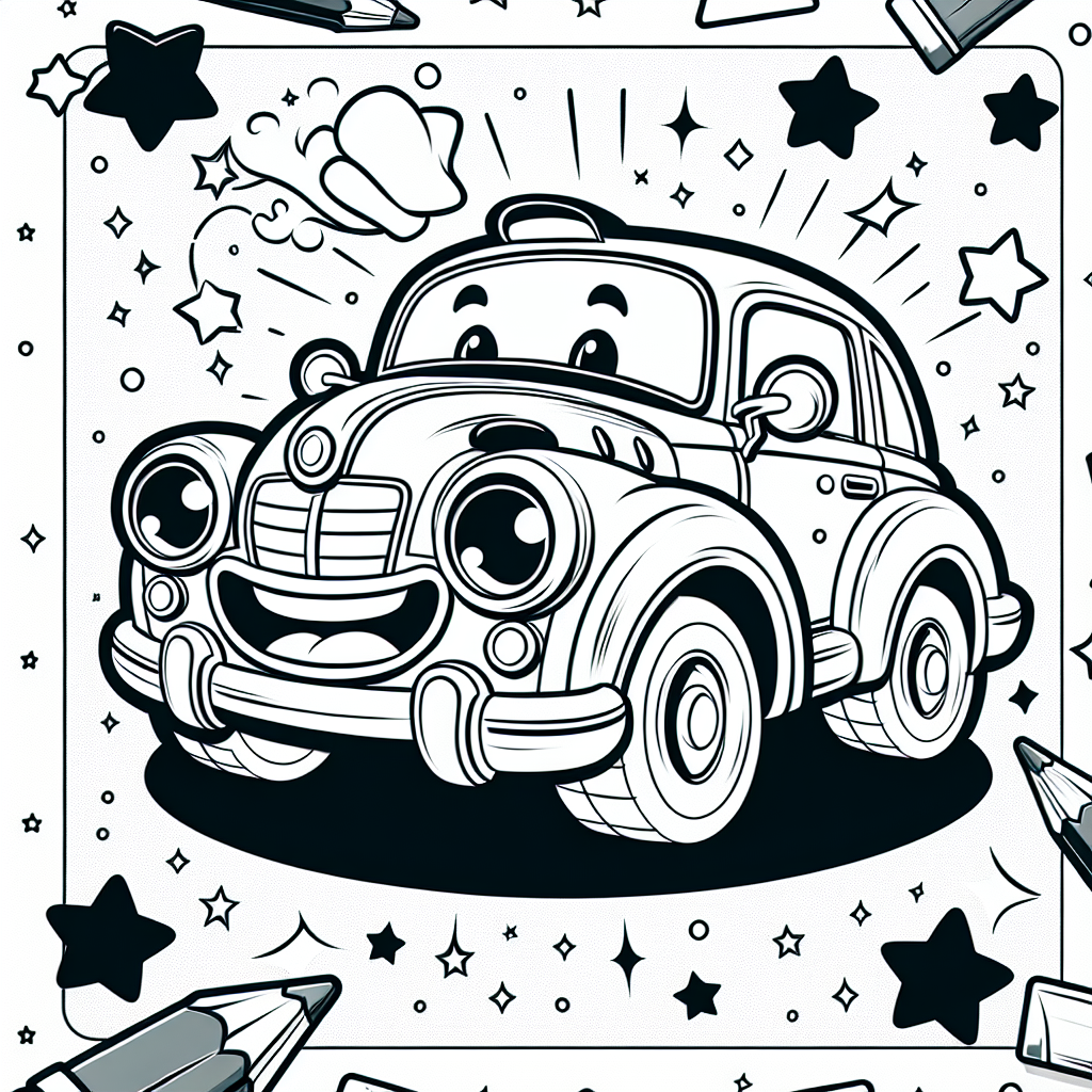 Willkommen in der bunten Welt der Autos! Stell dir ein fröhliches Auto mit einem lustigen Hut vor, das so aufgeregt ist, dass es einfach nicht still stehen kann. Um das Auto herum leuchten kleine Sterne, die darauf warten, von dir in allen Farben des Regenbogens ausgemalt zu werden. Dank der klaren, mutigen Linien und des weißen Hintergrunds ist dieses Ausmalbild perfekt für Kinder, die das einfache, aber spannende Design lieben.
Wusstest du, dass das Lenkrad eines Autos dazu da ist, es in jede gewünschte Richtung zu lenken? Die Karosserie ist der Teil des Autos, der alles zusammenhält und ihm seine Form gibt. Wenn die Sonne untergeht, können die Scheinwerfer des Autos anmachen, um den Weg zu erleuchten und sicher durch die Straßen zu fahren. Vielleicht träumt unser aufgeregtes Auto davon, eines Tages an einem spannenden Straßenrennen teilzunehmen und dabei an anderen Autos vorbeizuflitzen. Nach einem aufregenden Tag kommt es in seiner gemütlichen Garage zur Ruhe, um sich auszuruhen und auf das nächste Abenteuer zu warten.
Jetzt bist du dran: Male dieses fröhliche Auto aus und lass deiner Kreativität freien Lauf!
Tags: