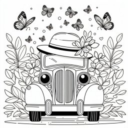 Abenteuerauto – Tags: #FantasieAuto #KreativSpaß #Ausmalen #SchmetterlingZauber #AbenteuerAufRädern