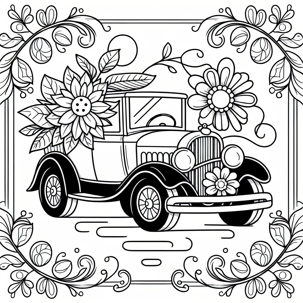 Es war einmal ein fröhliches Auto namens Flitzer, das in einer kleinen, bunten Garage lebte. Eines Tages fand Flitzer eine wunderschöne Blume und war so begeistert, dass es die Blume mit dem Lenkrad aufhob und sie stolz umhertrug. Flitzer fuhr munter durch die Stadt und strahlte mit seinen Scheinwerfern um die Wette. Die anderen Autos auf der Straße staunten nicht schlecht, als Flitzer mit der Blume vorbeiraste!
„Hey Flitzer, ist das ein neues Straßenrennen?“ rief ein elegantes Cabrio aus der Nachbarschaft. „Nein! Ich bin nur die Blumenfee auf Rädern!“ lachte Flitzer und drehte eine fröhliche Runde um den Kreisverkehr.
Die Kinder in der Stadt fanden das so lustig, dass sie begannen, Flitzer in allen Farben des Regenbogens auszumalen. Einige malten die Karosserie in leuchtendem Rot, während andere den Scheinwerfern ein strahlendes Gelb verliehen. Sogar die Blume bekam Tupfen in allen möglichen Farben!
Am Ende des Tages war Flitzer glücklich, denn es hatte allen ein Lächeln ins Gesicht gezaubert. Und das war das Beste an diesem Tag.