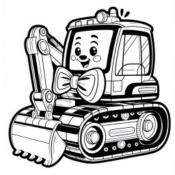 aufgeregter fliegenbagger – Tags: Ausmalbild, Bagger, Baustelle, Kinder, Kreativität