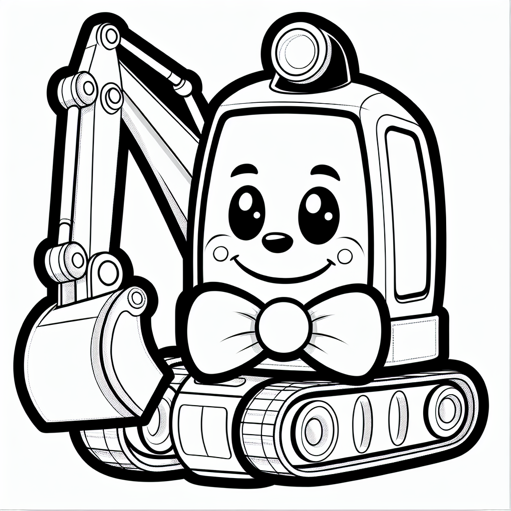 Es war einmal ein fröhlicher Bagger namens Benny, der auf einer sehr besonderen Baustelle arbeitete. Benny war kein gewöhnlicher Bagger - er trug eine schicke blaue Fliege und war bekannt für sein freundliches Lächeln. Seine Aufgabe war es, mit seiner großen Schaufel Sand von einem Ort zum anderen zu bewegen. Mit seinen starken Hydraulikarmen konnte Benny den Sand mühelos heben und platzieren, während die Bauarbeiter ihn bewunderten.
Eines sonnigen Tages beschloss Benny, die Baustelle ein wenig farbenfroher zu gestalten. Er träumte davon, wie schön es wäre, wenn alles in bunten Farben leuchten würde. Der Gedanke brachte ihn zum Kichern, denn er stellte sich vor, wie die Bauarbeiter ihre Helme in Regenbogenfarben austauschten und der Sand in allen erdenklichen Tönen schimmerte. Er dachte sogar daran, seine eigene Fliege in leuchtendem Rot zu malen, um sie noch auffälliger zu gestalten.
Während Benny bei dieser Vorstellung kicherte, kam ein Trupp Kinder vorbei, die ein Ausmalbild von ihm in den Händen hielten. "Lasst euren Fantasien freien Lauf und malt mich in euren Lieblingsfarben aus!", rief Benny fröhlich. Die Kinder waren begeistert und machten sich sofort ans Werk, um Benny mit den buntesten Farben zum Leben zu erwecken.