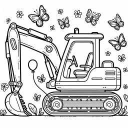 Gelassener Schaufler – Tags: #Bagger #Ausmalbild #Baustelle #Kreativität #Kinder