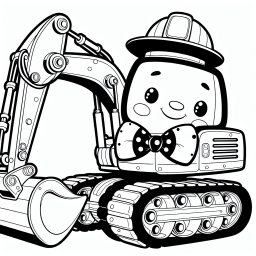 Neugieriger Buddeler – **Tags:** #Bagger #KreativitätFördern #Baustelle #Ausmalspaß #KinderAktivitäten