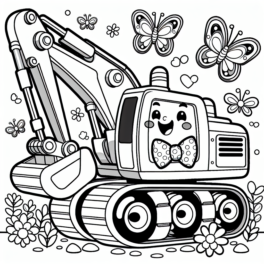 Willkommen auf der lustigsten Baustelle der Welt! Unser schicker Bagger hat sich heute besonders herausgeputzt und trägt stolz seine schimmernde Fliege. Umgeben von fröhlich flatternden Schmetterlingen, ist dieser Bagger bereit, in eine bunte Abenteuerwelt einzutauchen. Doch was könnte diesem besonderen Tag noch mehr Glanz verleihen? Natürlich deine kreativen Farbkombinationen!
Lass die gigantische Schaufel in einem leuchtenden Gelb erstrahlen oder wie wäre es mit einem kräftigen Blau? Die Hydraulik kann ein schickes Rot tragen, während der Baggerarm in einem satten Grün glänzt. Und die Fliege? Vielleicht ein freches Pink oder ein elegantes Lila? Es liegt ganz bei dir! Vergiss nicht den warmen Sand, der den ganzen Bauplatz in ein goldenes Licht taucht. Vielleicht enthält dein Bild auch ein paar lustige Bauarbeiter, die über das farbenfrohe Spektakel staunen.
Mit diesem Ausmalbild kannst du deine ganz eigene Baustelle gestalten - voller Farben und Freude. Lass deiner Fantasie freien Lauf und mach aus diesem Bild ein wahres Kunstwerk!