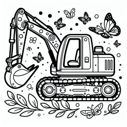 Lustiger Schmetterlader – Tags: #Bagger #Abenteuer #Freundschaft #Baustelle #Kreativität
