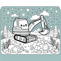 fröhlichsterneflitzer – Tags: Bagger, Ausmalbild, Baustelle, Kinder, Kreativ