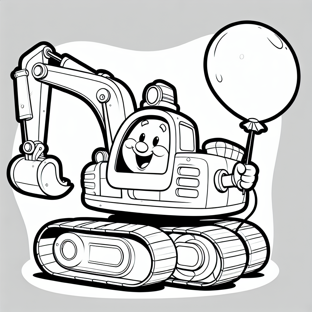 Tauche ein in die wunderbare Welt der Baustelle, wo unser fröhlicher Bagger mit einem schwebenden Ballon auf dich wartet! Mit seinem breiten Lächeln und den lustigen, kreisrunden Augen blickt der Bagger in die Ferne, bereit, ein neues Abenteuer zu beginnen. Die fetten, glatten Linien machen das Ausmalen einfach und spannend, während der strahlend weiße Hintergrund deine Fantasie anregt. Stell dir vor, unser Bagger gräbt mit seiner mächtigen Schaufel tief in den Sand und entdeckt verborgene Schätze, die unter der Erde schlummern.
Umgeben von freundlichen Bauarbeitern, die sich eifrig austauschen, arbeitet der Bagger mit einem leichten Summen seiner Hydraulik. Während der frische Wind den kunterbunten Ballon in den Himmel steigen lässt, träumen alle von den fantastischen Bauwerken, die hier eines Tages entstehen könnten. Lass deiner Kreativität freien Lauf und bringe mit bunten Farben Leben in diese Baustellenfantasie. Gestalte die Details des Baggers, seine Schaufel und sogar den Himmel um ihn herum.
Bereit, das Abenteuer zu beginnen? Schnapp dir deine Lieblingsfarben und erwecke den fröhlichen Bagger zum Leben!