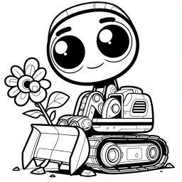 neugierblumenlader – #Bagger, #Baustelle, #Ausmalbild, #LustigeGeschichte, #Kinder
