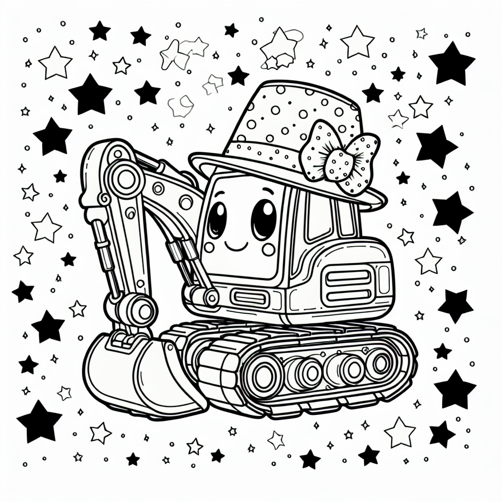 Willkommen in der wunderbaren Welt der Baufahrzeuge! Heute stellen wir dir einen ganz besonderen Bagger vor. Dieser Bagger ist nicht nur neugierig, sondern trägt auch einen lustigen Hut, der ihm einen besonderen Charme verleiht. Um ihn herum funkeln kleine Sterne, die seine Abenteuer auf der Baustelle noch magischer machen.
Unser Bagger ist fleißig bei der Arbeit. Mit seiner starken Schaufel hebt er Sand und Erde, während die Hydraulik ihm dabei hilft, sich zu bewegen. Auf der Baustelle trifft er viele fröhliche Bauarbeiter, die begeistert zuschauen und ihm zuwinken. Die klaren, schwarzen Linien des Bildes machen es einfach, mit großen Formen und minimalen Details Farbe ins Spiel zu bringen. Du kannst den Hut, die Sterne und natürlich den Bagger selbst in deinen Lieblingsfarben ausmalen!
Mini-Quiz:
1. Was trägt der neugierige Bagger auf dem Kopf?
a) Eine Krone
b) Einen Hut
c) Eine Sonnenbrille
2. Was hebt der Bagger mit seiner Schaufel?
a) Blumen
b) Sand
c) Steine
3. Wer arbeitet zusammen mit dem Bagger auf der Baustelle?
a) Piraten
b) Bauarbeiter
c) Lehrer
Viel Spaß beim Ausmalen und Entdecken!