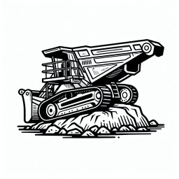 Neugieriger Felsenbagger – #Bagger #Baustelle #KinderAusmalbild #Abenteuer #Schaufel