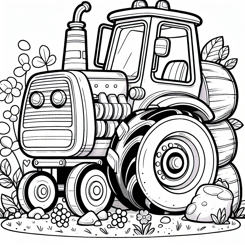 Stell dir eine magische Baustelle vor, wo Abenteuer und Träume sich vermischen! Inmitten eines Meer aus bunten Blumen thront ein fröhlicher Bagger auf einem mächtigen Felsen, bereit, mit dir auf eine farbenfrohe Reise zu gehen. Seine große Schaufel glitzert in der Sonne, während die präzisen Hydraulikarme im Takt einer unsichtbaren Melodie schwingen. Umgeben von einem Feld aus leuchtendem Sand und einer Kulisse aus kichernden Bauarbeitern, die mit ihren gelben Helmen tanzen, wartet der Bagger darauf, dass du ihm Leben einhauchst. Die kräftigen, schwarzen Umrisse geben dir die Freiheit, deiner Kreativität freien Lauf zu lassen, während der klare weiße Hintergrund all deine Farben zum Leuchten bringt. Stell dir vor, wie du mit jedem Pinselstrich eine Geschichte erzählst - vielleicht eine über einen mutigen Bagger, der verborgene Schätze unter der Erde entdeckt. Greif nach deinen Stiften und lass die Magie der Baustelle auf dem Papier Wirklichkeit werden. Viel Spaß beim Ausmalen und Träumen!