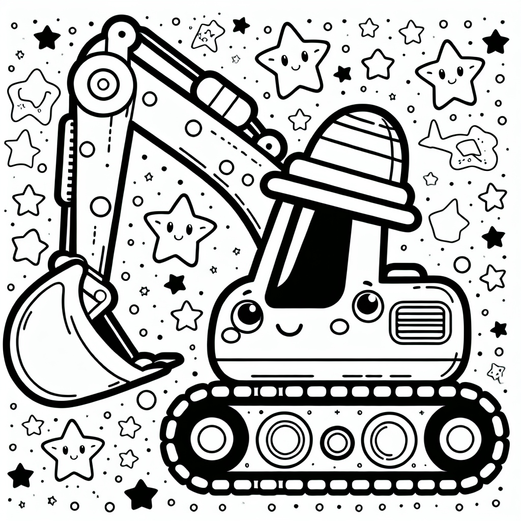 Willkommen in der magischen Welt der Baustellen, wo Bauarbeiter mit strahlenden Helmen und funkelnden Augen ihre Träume verwirklichen! Hier begegnet dir ein außergewöhnlicher Bagger, der mit einem coolen Hut ausgestattet ist und voller Freude in der Mitte eines weißen Hintergrundes thront. Umgeben von glitzernden Sternen, die zum Träumen einladen, wartet dieser fröhliche Bagger darauf, in allen Farben des Regenbogens erstrahlen zu dürfen.
Mit seinen großen, cartoonhaften Formen und liebevoll gestalteten Details ist der Bagger ein wahres Highlight auf der Baustelle. Seine riesige Schaufel ist bereit, schweren Sand zu heben, während das leise Summen seiner Hydraulik ein sanftes Arbeitslied erklingen lässt. Stell dir vor, wie er, unterstützt von fleißigen Bauarbeitern, ein neues Bauwerk in die Höhe wachsen lässt. Die klaren schwarzen Linien geben dem Bild Struktur, während du mit deinen Buntstiften den Bagger zum Leben erwecken kannst.
Nimm deine Farben, träume von der pulsierenden Energie der Baustelle und male diesen frohen Bagger in schillernden Farben aus, als wäre er der Star deines eigenen Bauabenteuers!