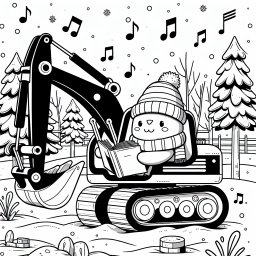 Brummender Bagger - Baggerabenteuer, Winterzauber, Lesender Bagger im Park