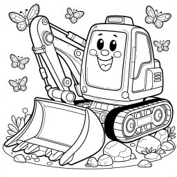 Abenteuerbaggerträume – #Bagger #Baustelle #Ausmalbild #Kinder #Kreativität