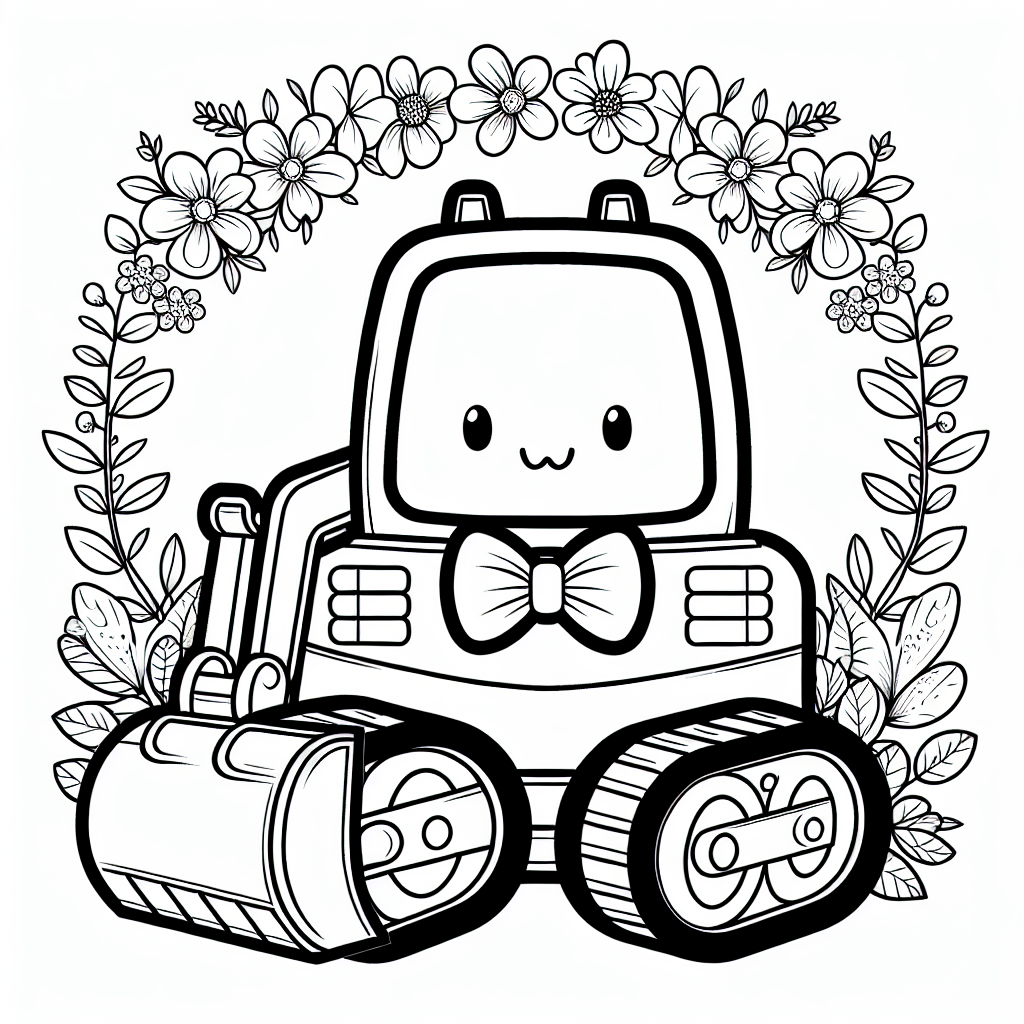 Hier ist ein lustiges Ausmalbild eines Baggers, der eine schicke Fliege trägt und von bunten Blumen umgeben ist! Weißt du, Bagger sind faszinierende Maschinen, die auf Baustellen eine wichtige Rolle spielen. Mit ihrer starken Schaufel können sie Erde, Sand und große Steine heben und bewegen. Das ist besonders nützlich, wenn Bauarbeiter ein neues Gebäude errichten oder Straßen reparieren. 

Bagger nutzen ein spezielles System namens Hydraulik, das ihnen hilft, ihre Schaufel kraftvoll zu heben und zu senken. Die Hydraulik arbeitet mit Flüssigkeit, die durch Schläuche gepresst wird und die Bewegungen des Baggers steuert. Magisch, oder? 

Während du diesen fröhlichen Bagger ausmalst, stell dir vor, wie er auf einer Baustelle arbeitet, große Erdhaufen bewegt und die Bauarbeiter bei ihren Aufgaben unterstützt. Die dicken und glatten Umrisse sowie die einfachen Formen des Bildes machen es ideal für dich, um mit verschiedenen Farben zu experimentieren. 

Vielleicht möchtest du die Blumen in leuchtenden Farben gestalten und die Fliege des Baggers in einem lustigen Muster ausmalen! Viel Spaß beim Kreativsein!