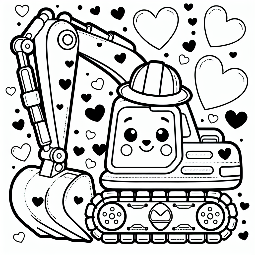 Willkommen auf der lustigsten Baustelle der Welt! Hier kannst du den mega-sympathischen Bagger mit der romantischen Ader treffen. Ja, du hast richtig gehört - dieser Bagger trägt eine schicke Mütze mit Herzen! Stell dir vor, wie er fröhlich auf der Baustelle herumrollt, seine Schaufel in den Sand taucht und mit seinem Hydraulik-Arm winkt.
Mit klaren, einfachen Linien bietet dieses Ausmalbild dir die perfekte Leinwand, um deiner Kreativität freien Lauf zu lassen. Wie wäre es, wenn du den Bagger in knalligem Gelb malst? Oder vielleicht in einem fröhlichen Blau? Und die Herz-Mütze? Da schreit doch alles nach einem leuchtenden Rot oder Pink!
Rund um unseren lustigen Bagger gibt es viel zu entdecken: große Sandhaufen und fleißige Bauarbeiter, die ihm bei seiner Arbeit zuschauen. Du könntest den Bauarbeitern leuchtende Westen in Orange und gelbe Helme verpassen.
Also, schnapp dir deine Buntstifte und erwecke diese Baustelle zum Leben! Wer hätte gedacht, dass ein Bagger so viel Spaß machen kann?