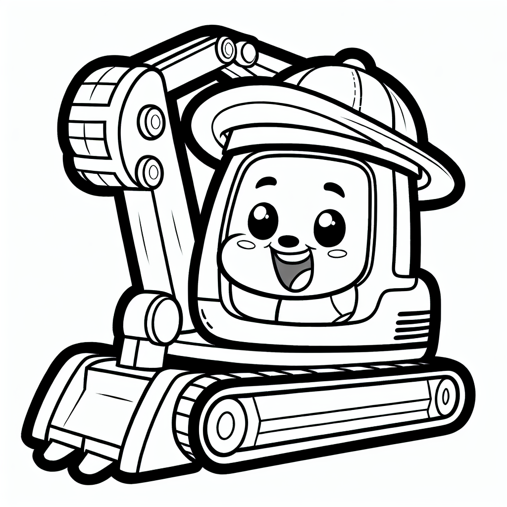 Stellt euch vor, ein lustiger Bagger mit einem schicken Hut ist auf einer Baustelle unterwegs! Dieser charmante Cartoon-Bagger kann es kaum erwarten, mit euren Lieblingsfarben zum Leben erweckt zu werden. Mit seinen dicken schwarzen Linien ist er perfekt für kleine Künstler, die es lieben, kräftige Farben auszuprobieren. Vielleicht malt ihr seinen Hut in einem knalligen Rot an, damit ihn die Bauarbeiter von weitem erkennen können? Seine Schaufel könnte ein leuchtendes Gelb oder Orange sein, bereit, Sand und Steine zu bewegen. Vergesst nicht die Hydraulik - ein cooler metallischer Farbton könnte hier toll aussehen!
Während ihr malt, könnt ihr euch vorstellen, wie der Bagger fröhlich über die Baustelle rollt, die Bauarbeiter grüßt und mit einem Lächeln neue Abenteuer sucht. Vielleicht singt er dabei sogar ein Lied über starke Maschinen und große Bauprojekte!
Also holt eure Stifte und Lasst eurer Fantasie freien Lauf. Eure Farben werden dieses Bauhelden-Abenteuer unvergesslich machen!