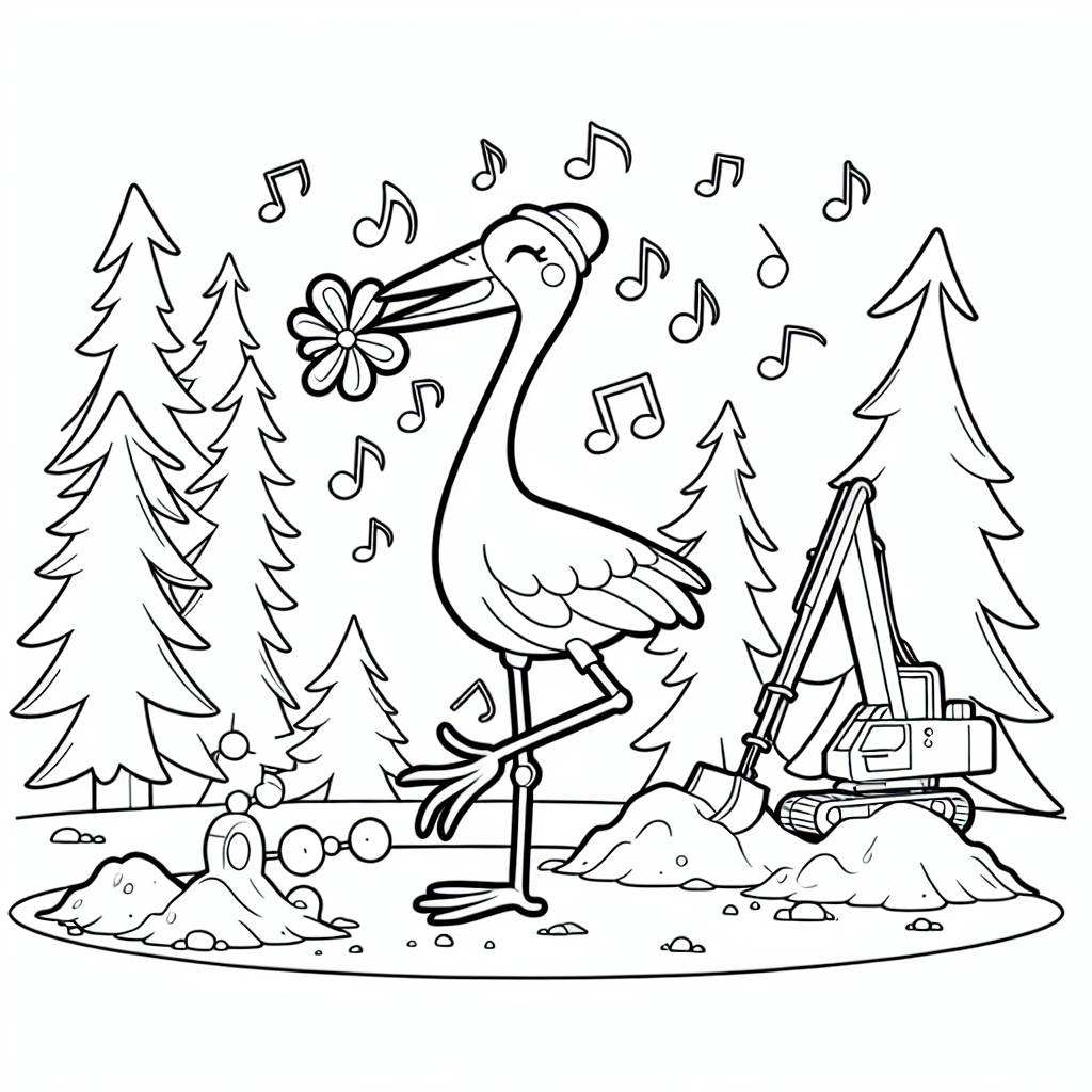 Tanzender Kran - Baumaschine, Natur, Wintermorgen