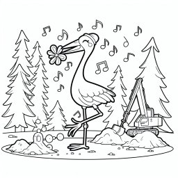 Tanzender Kran - Baumaschine, Natur, Wintermorgen