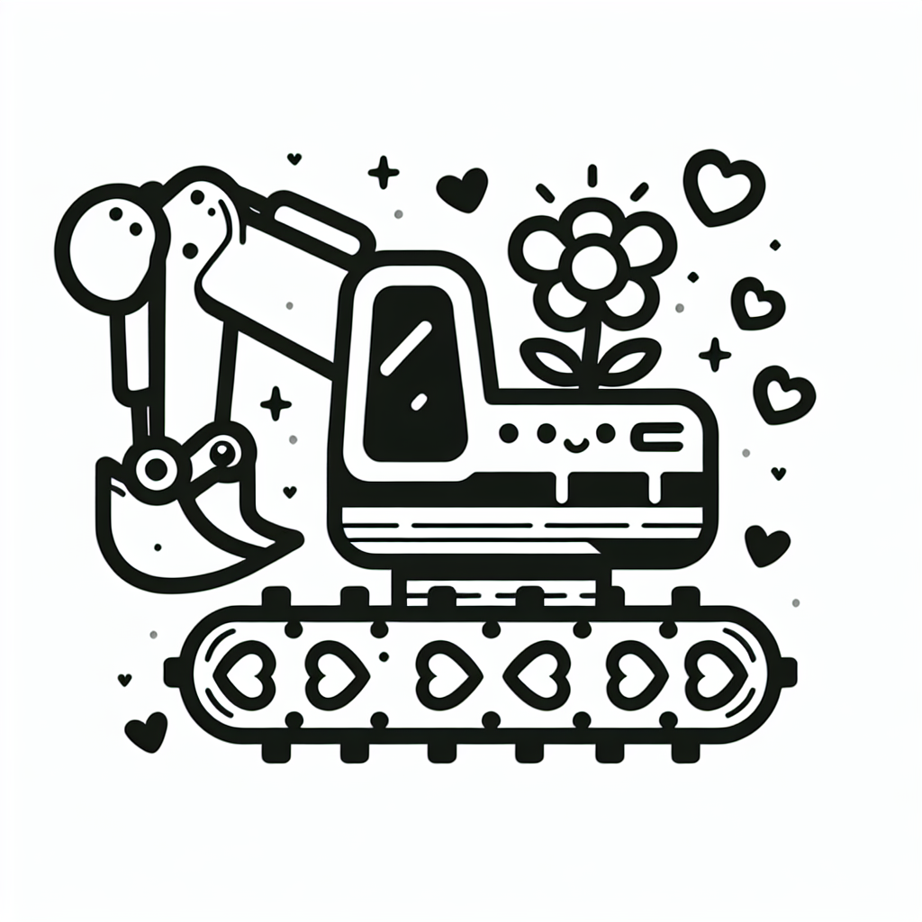 Hallo, kleiner Künstler! Bist du bereit, deinen Buntstiften Leben einzuhauchen? Vor dir liegt ein zauberhaftes Ausmalbild eines neugierigen Baggers, der eine ganz besondere Aufgabe hat. Dieser Bagger macht nämlich eine kleine Pause von der Baustelle, um etwas ganz Besonderes zu tun: Er hält eine schöne Blume mit seiner großen, starken Schaufel! Was für ein Herz erwärmender Anblick, nicht wahr?

Das Geheimnis dieses Baggers ist, dass er einen großen Traum hat. Er möchte einmal ein Gartenbagger sein, der Blumen pflanzt und nicht nur Sand und Steine mit seiner kraftvollen Hydraulik bewegt! Er ist von Herzen umgeben, weil er alles mit Liebe macht, genau wie die fleißigen Bauarbeiter, die auf der Baustelle arbeiten.

Wenn du ihn ausmalst, kannst du seiner Schaufel eine strahlende Farbe geben, um zu zeigen, wie besonders sie ist. Vielleicht möchtest du Sand in goldenen oder braunen Tönen malen, um den Baustellenlook perfekt hinzubekommen! Und vergiss nicht, die Blume in wunderschönen Farben erblühen zu lassen. 

Viel Spaß beim Ausmalen und Gestalten deines ganz persönlichen Blumenfreundes!