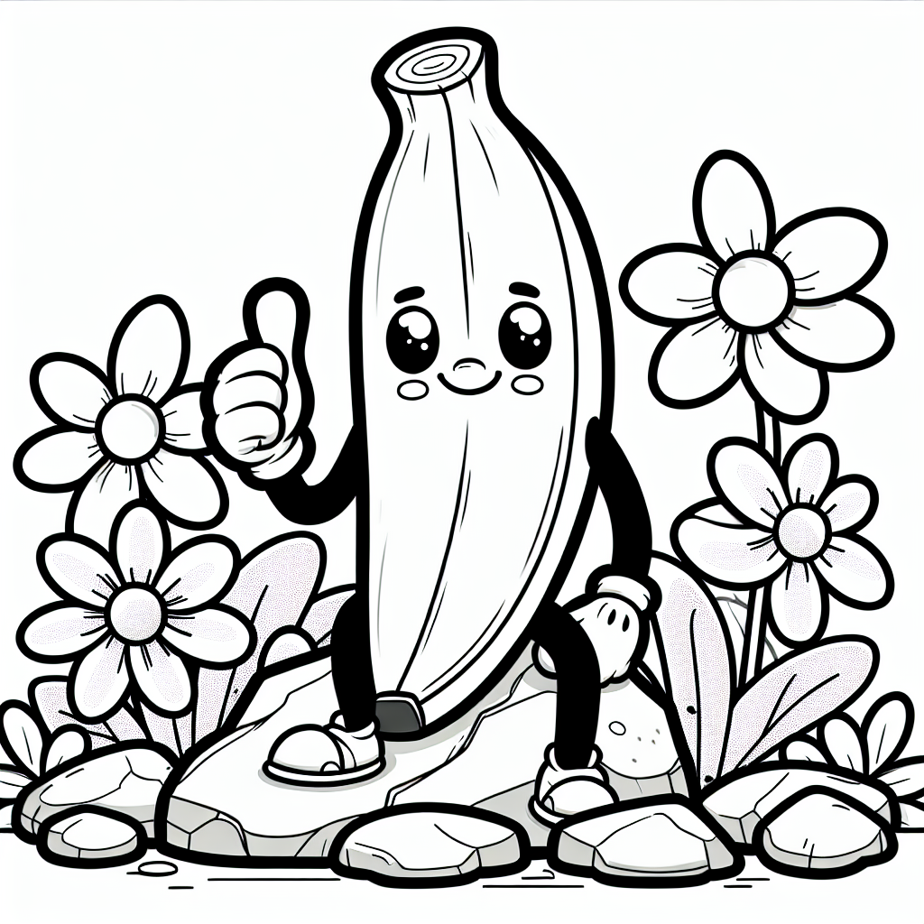 Fröhliche Frucht - Tags: Banane, Ausmalspaß, Tropen, Farbenfreude, Malen