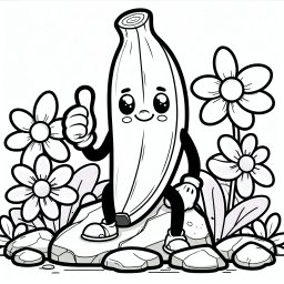 Fröhliche Frucht - Tags: Banane, Ausmalspaß, Tropen, Farbenfreude, Malen