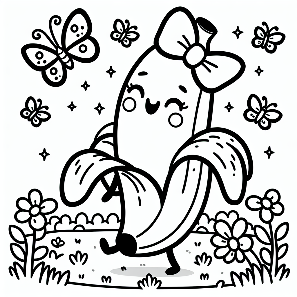 Bunte Banane - Sommer, Tanz, Wiese, Banane, Schleife