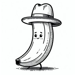 Verschmitzte Frucht – #Banane, #Ausmalbild, #Cartoon, #Farbenfroh, #Tropen