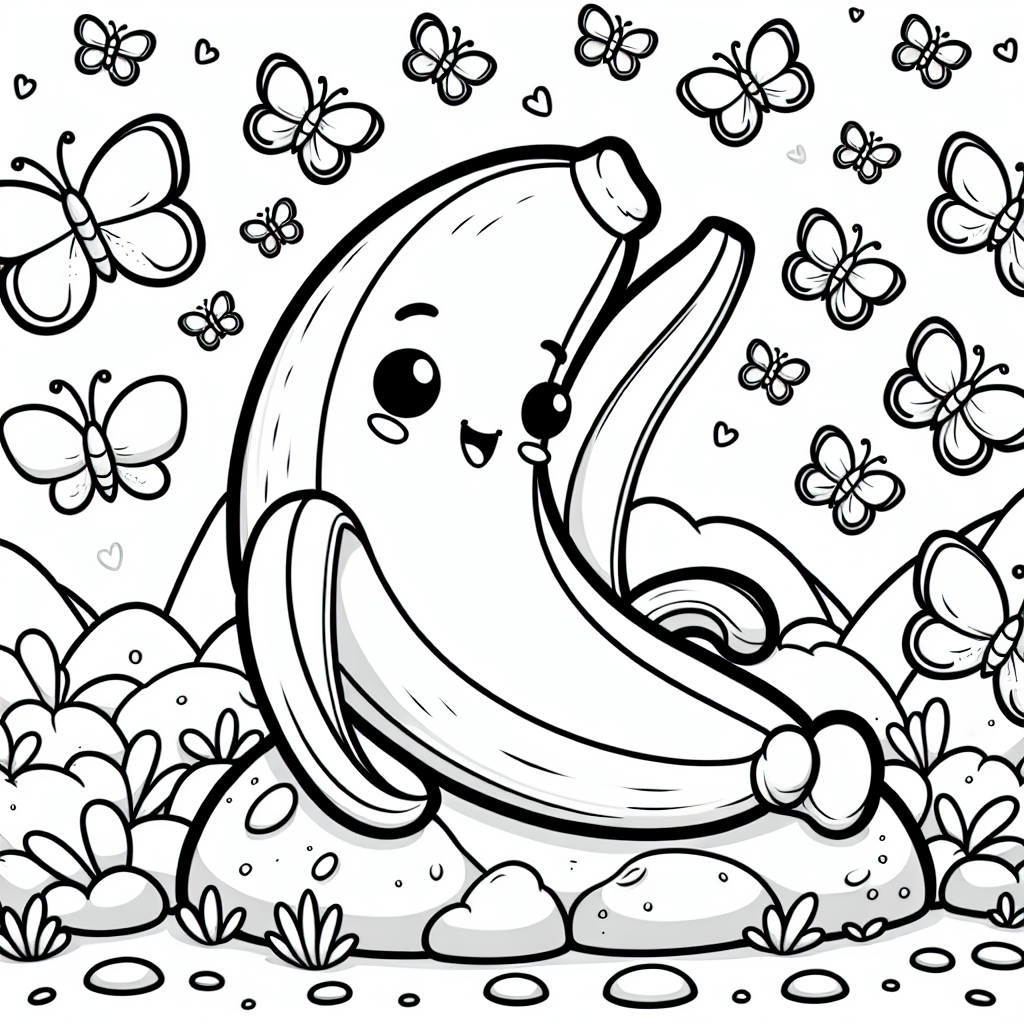 Tauche ein in eine tropische Traumwelt mit unserem fröhlichen Bananen-Ausmalbild! Bevor dich deine Fantasie in dieses tropische Abenteuer entführt, stelle dir eine lustige Banane vor, die mitten auf einem großen Felsen einen fröhlichen Tanz zu einem unsichtbaren Beat aufführt. Umgeben von farbenfrohen Schmetterlingen, die wie kleine Regenbogen über ihr herumflattern, lacht die Banane über ihren eigenen Witz. Ihre goldene Schale glänzt in der Sonne, als ob sie eine Einladung zur Freude in die Welt schicken würde.
Die Banane könnte direkt aus einer üppigen Bananenstaude gefallen sein, bereit, als farbenfroher Snack zu dienen, oder vielleicht hält sie einfach nur einen fröhlichen Plausch mit den umherfliegenden Schmetterlingen. Der einfache, weiße Hintergrund lädt dich ein, deine Kreativität zu entfesseln und die Szenerie mit deinen eigenen Farben zu beleben. Welche Farben haben die Schmetterlinge? Vielleicht ein leuchtendes Blau, ein kräftiges Rot oder ein sanftes Violett? Die Wahl liegt ganz bei dir!
Lass deiner Fantasie freien Lauf, während du dieses Bild ausmalst und die tropische Magie in dein Zuhause bringst. Male die fröhliche Banane und die flatternden Schmetterlinge, um deine eigene Traumwelt zu erschaffen!