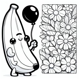 Neugierige Banane – #Tags: Banane, Ausmalbild, Kinder, Abenteuer, Kreativität