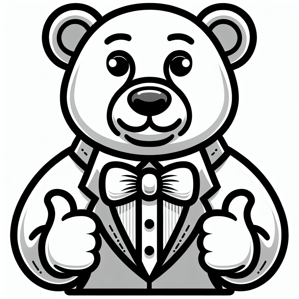 Schicker Daumenbär - Tags: #Bären #Kinderkreativität #Ausmalbilder #Fantasie #Familienzeit