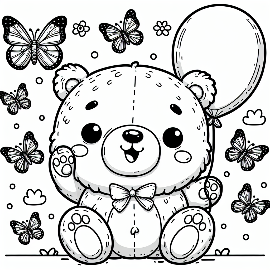Fröhlicher Springbär - #Ausmalbild #Bären #Kinder #Kreativität #Natur