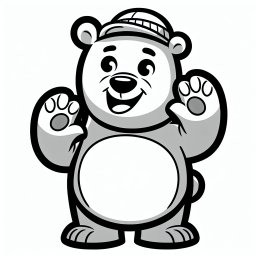 Fröhlicher Hütebär - #Ausmalbild, #Bären, #Kreativität, #Kinder, #Farbenfreude