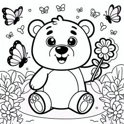 Lustiger Blumengriff - #Bärentraum #Schmetterlingszauber #Kreativabenteuer #Ausmalspaß