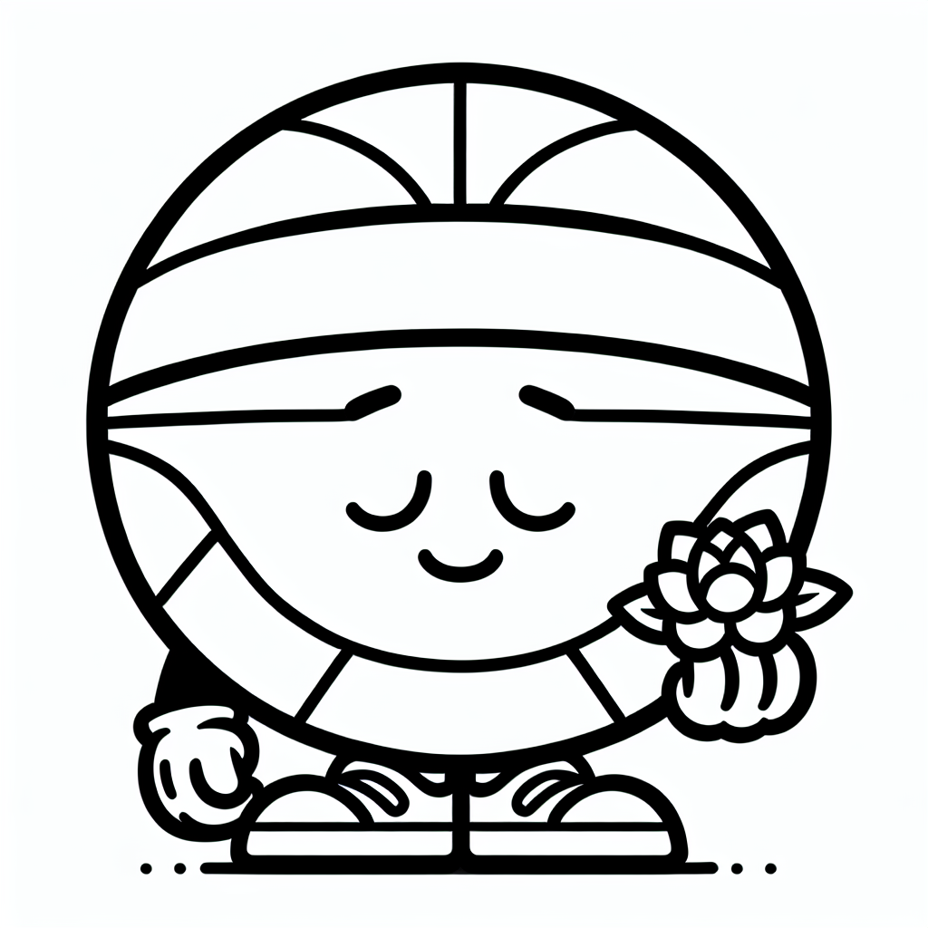 Es war einmal ein fröhlicher Basketball namens Bouncy, der ziemlich ungewöhnlich war. Statt sich auf dem Spielfeld beim Dribbeln oder beim Wurf in den Korb zu befinden, hielt er ausgerechnet eine Blume in seiner Hand! Eines Tages, als Bouncy sanft über das Spielfeld rollte, bemerkte er, dass alle Bälle um ihn herum so beschäftigt waren, Punkte zu erzielen und Körbe zu werfen, dass sie die Schönheit der kleinen Dinge vergaßen.
"Hey, Freunde!", rief Bouncy und blieb in der Mitte des Spielfelds stehen. "Schaut euch diese Blume an! Sie ist genauso bunt, wie wir es sein könnten, wenn wir mehr als nur Punkte und Würfe im Kopf hätten!" Die anderen Bälle hielten inne und staunten über die leuchtende Blume. Inspiriert von Bouncy, beschlossen sie, die Welt des Ausmalens zu entdecken. Jeder schnappte sich Buntstifte und bemalte die leeren Flächen auf dem Spielfeld in leuchtenden Farben.
Der Schiedsrichter, der alles beobachtete, applaudierte und sagte: "Manchmal ist es wichtiger, die Schönheit um uns herum zu schätzen, als nur Punkte zu zählen." Von diesem Tag an war das Spielfeld nicht nur ein Ort für sportliche Leistungen, sondern auch für kreative Meisterwerke.