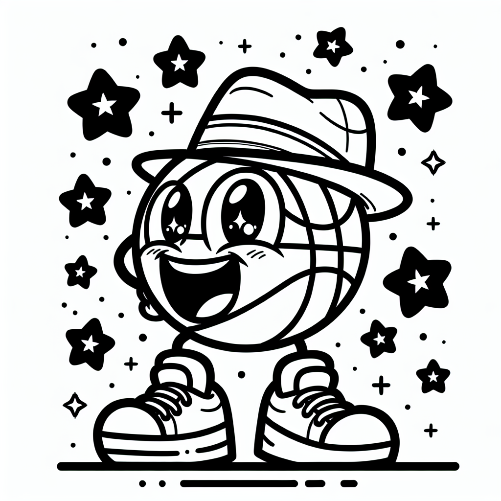 Tauche ein in die fantastische Welt des Basketballs mit diesem einzigartigen und lustigen Ausmalbild! Stell dir einen aufgeregten Basketball vor, der voller Freude über das Spielfeld hüpft. Er trägt eine coole Mütze, die ihm einen frechen Look verleiht, während um ihn herum kleine, funkelnde Sterne tanzen. Die klaren, schwarzen Linien und der weiße Hintergrund machen es einfach, deiner Kreativität freien Lauf zu lassen und ihn in deinen Lieblingsfarben zum Leben zu erwecken.
Dieses Bild lädt kleine Künstler dazu ein, sich das aufregende Spiel auf dem Spielfeld vorzustellen, wo der Ball gerade zum Korb dribbelt, bereit für den entscheidenden Wurf, der Punkte bringt. Vielleicht hörst du das begeisterte Rufen der Menge, während der Basketball zur Höchstform aufläuft. Male die Sterne in leuchtenden Farben aus, um den Zauber des Spiels zu unterstreichen.
Dieses Ausmalbild ist perfekt für kleine Träumer und Basketballfans, die Spaß am Spiel haben und ihren eigenen bunten Basketballtraum ausmalen möchten!
